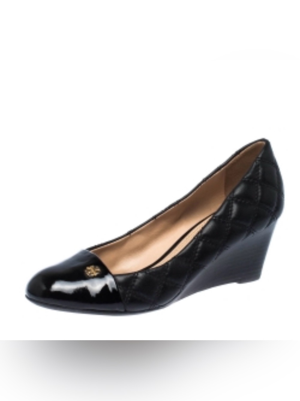 Tory Burch Claremont quilted leather wedge pumps